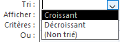 options de tri